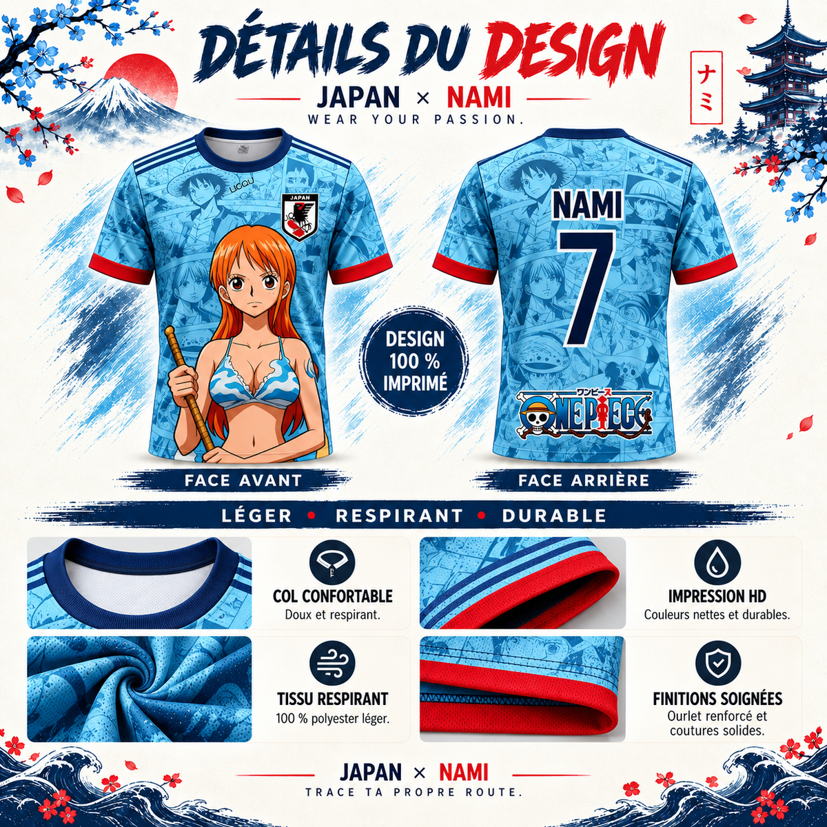 🏴‍☠️ Nami Dessin Bleu – Japan Edition 🇯🇵
