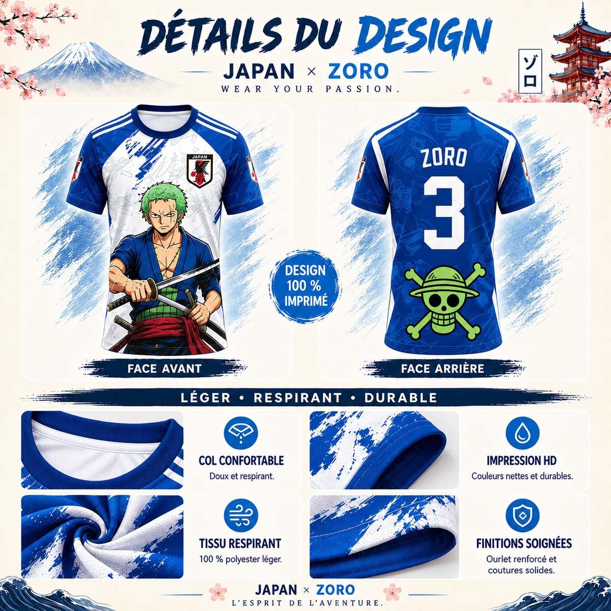🏴‍☠️ Zoro Epée Bleu – Japan Edition 🇯🇵