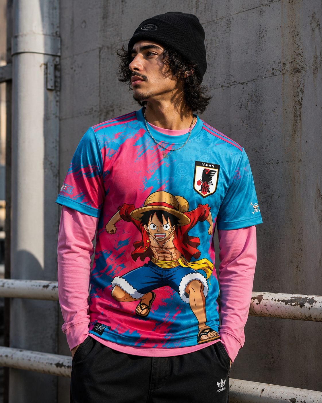 🏴‍☠️ Luffy Bleu Rose – Japan Edition 🇯🇵