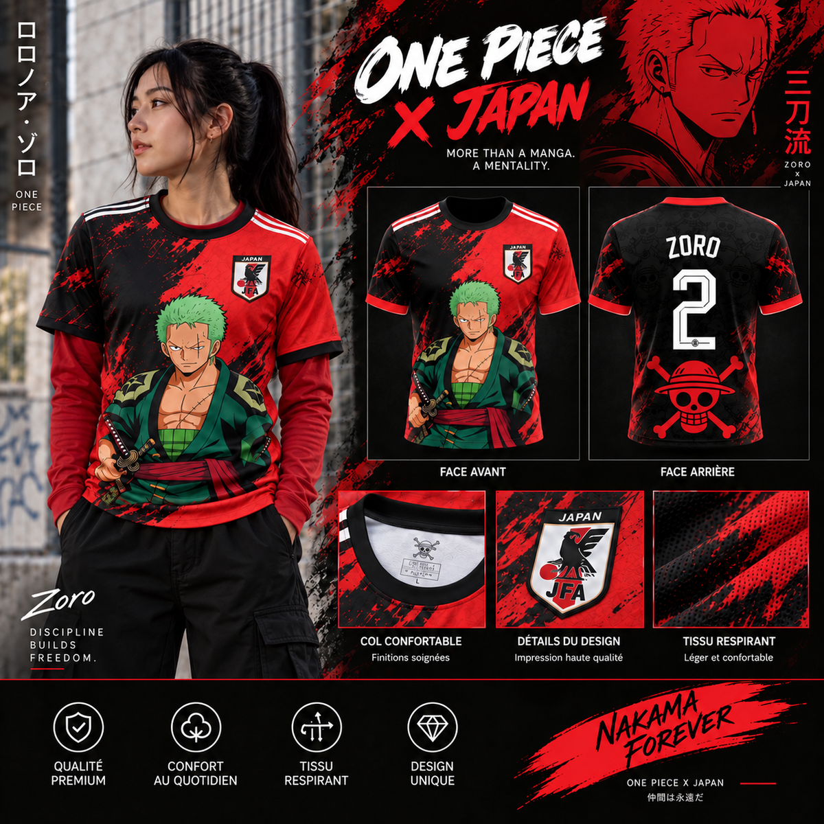 🏴‍☠️ Zoro rouge – Japan Edition 🇯🇵