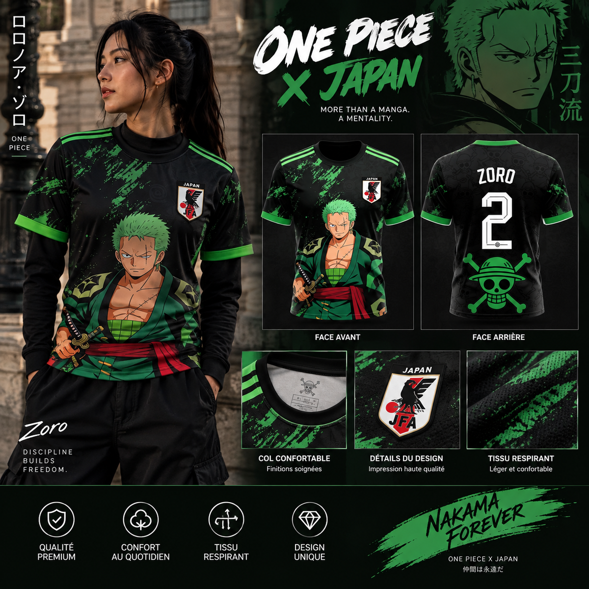 🏴‍☠️ Zoro Vert – Japan Edition 🇯🇵