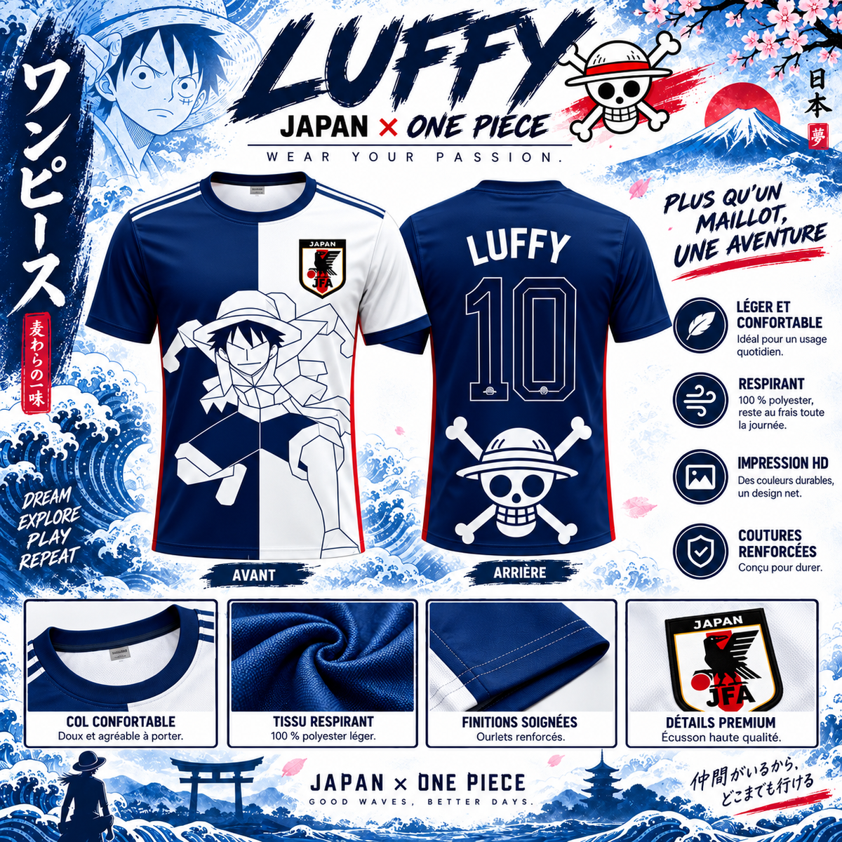 🏴‍☠️ Luffy Bicolore – Japan Edition 🇯🇵