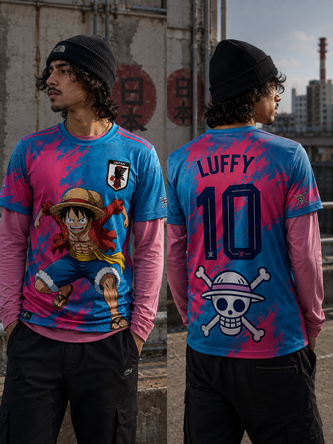 🏴‍☠️ Luffy Bleu Rose – Japan Edition 🇯🇵