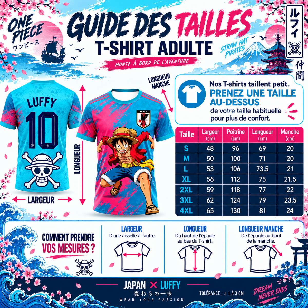 🏴‍☠️ Luffy Bleu Rose – Japan Edition 🇯🇵